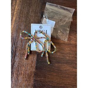 Gemstone bow earrings